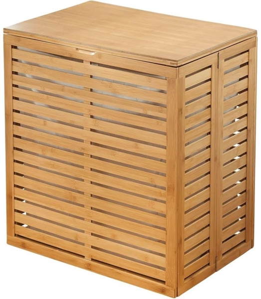 mDesign Wäschesortierer Wäschekorb Wäschebox Wäschesack faltbar tragbar Bambus