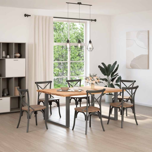 vidaXL Esstischbeine U-Form 2 Stk. Anthrazit 100x(72-73) cm Stahl 4013198