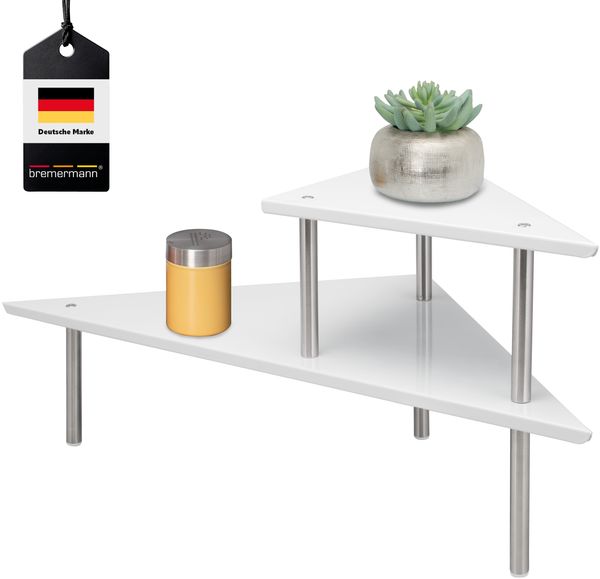 Küchen-Eckregal, Universalregal, Küchenregal, Gewürzregal, weiß