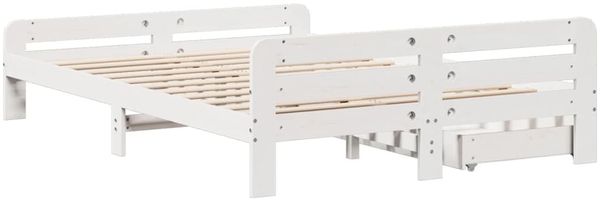 vidaXL Massivholzbett ohne Matratze Weiß 140x190 cm Kiefernholz 3309051 Bild 8