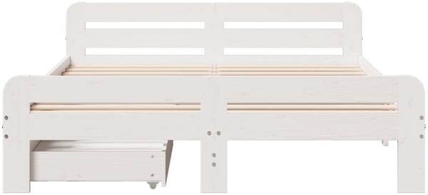 vidaXL Massivholzbett ohne Matratze Weiß 140x190 cm Kiefernholz 3309051 Bild 4