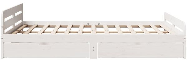 vidaXL Massivholzbett ohne Matratze Weiß 140x190 cm Kiefernholz 3309051 Bild 7