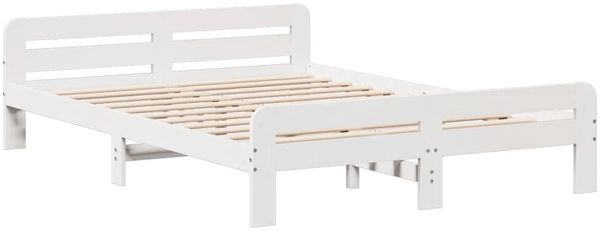 vidaXL Massivholzbett ohne Matratze Weiß 140x190 cm Kiefernholz 3309051 Bild 5