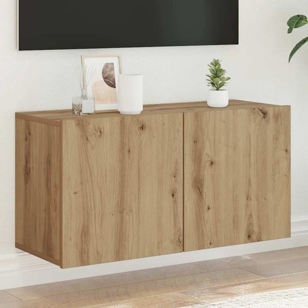 TV-Wandschrank, TV-Hängeboard Fernsehschrank Artisan-Eiche 80 x 30 x 41 cm