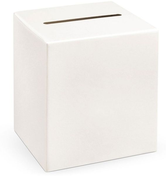 partydeco Dekokiste, Kartenbox mit Schlitz 24x24cm für Hochzeit Creme Weiß