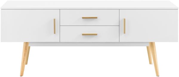 Fernsehtisch Alavus 140x40x56 cm Weiß en. casa