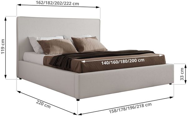CORIVO CLASSIC Polsterbett mit Bettkasten & Stauraum, Doppelbett, inkl. Lattenrost, Metall-Hebeautomat mit Gasdruckfedern - Weiß Kunstleder Bild 7
