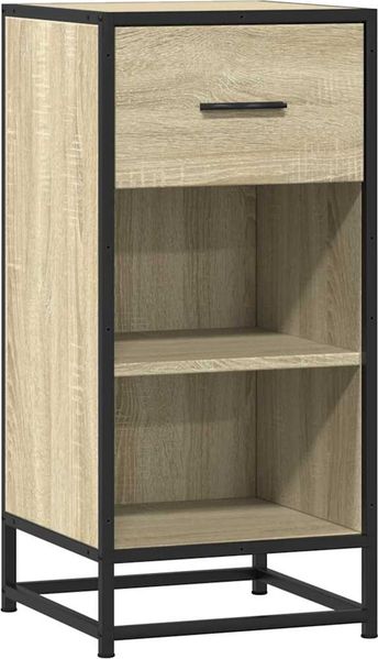 Sideboard, Kommode Sonoma-Eiche 35,5x35x76 cm Holzwerkstoff und Metall j2934p