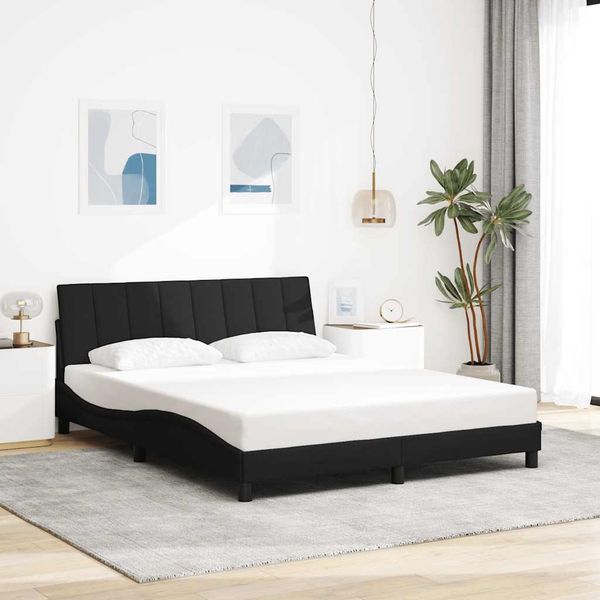vidaXL Bettgestell ohne Matratze "Hanko" Schwarz 160x200 cm Stoff 3310470