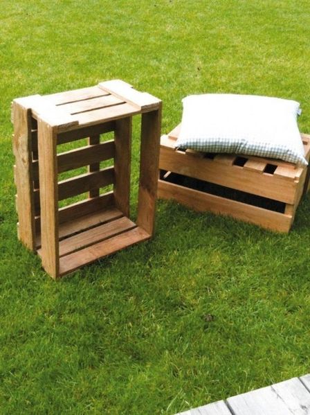 Kiste Hocker WINE recyceltes Teak, jedes Stück ein Unikat, Jan Kurtz