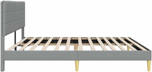 vidaXL Bettrahmen mit Kopfteil Hellgrau 200 x 200 cm Stoff 42027606 Bild 5