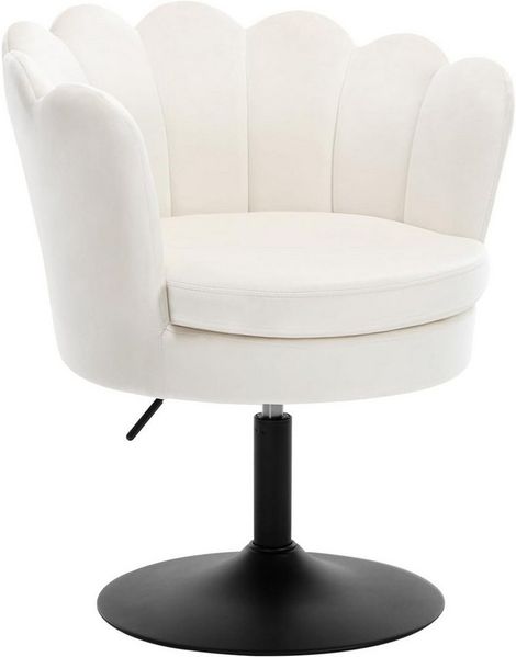 Woltu Polsterstuhl (1 St), Schminktisch Stuhl mit Lehne, Blumenform, 360° drehbar