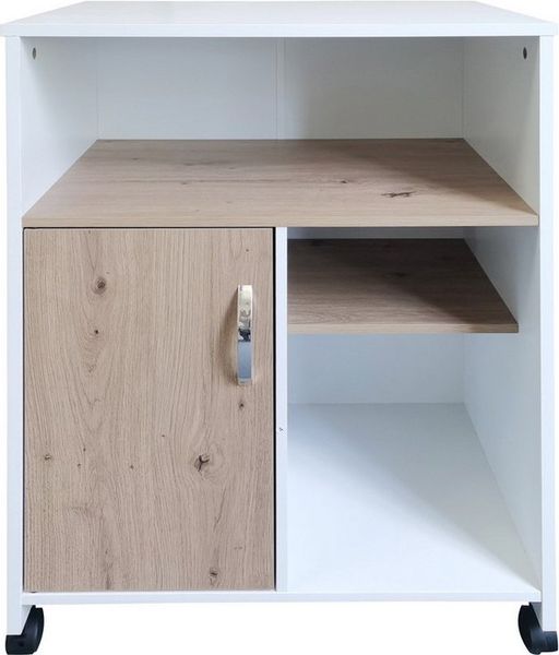 HTI-Living Beistellschrank Küchenschrank Blanca auf Rollen Weiß Artisaneiche (Stück, 1 Schrank auf Rollen) Mehrzweckschrank Beistellschrank