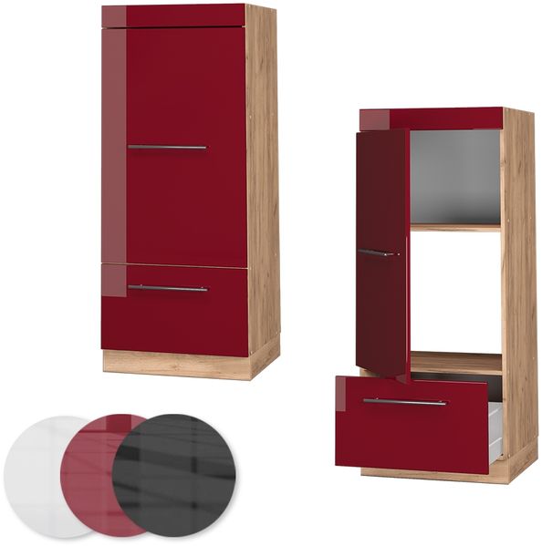 Mikrowellenschrank Fame-Line Bordeaux Hochglanz 60 cm Vicco Bild 5