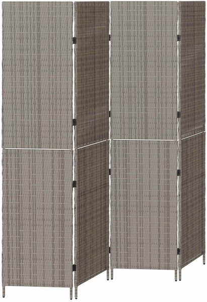 vidaXL Raumteiler Grau 195 x 180 cm Poly-Rattan 42003674