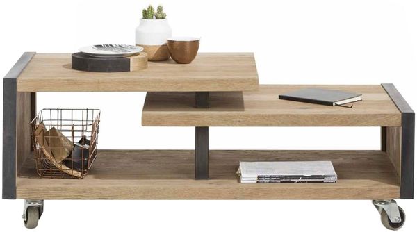 Couchtisch Metalo, Holzfarben, 120 x 45 x 60 cm