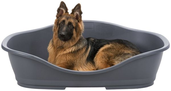 TRIXIE Hundebett Kunststoffbett Sleeper - dunkelgrau - 56 × 41 cm