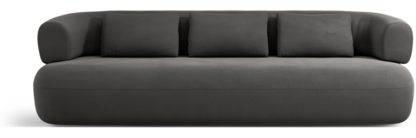 Micadoni Sofa Jenny 4-Sitzer Samt Salvador Dunkelgrau
