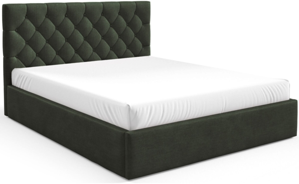 Selsey 'Aurevia' Polsterbett 160x200 mit Bettkasten und Samtbezug, dunkelgrün