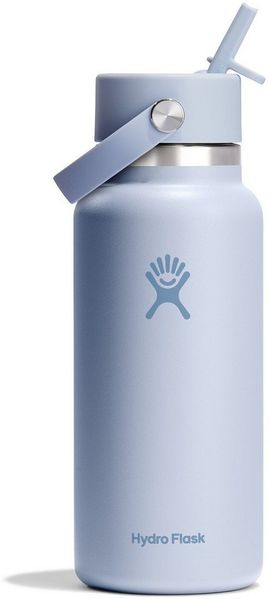 HYDRO FLASK - Wide Mouth Trinkflasche 946ml (32 oz) mit Strohdeckel - Vakuumisolierte, Wiederverwendbare Flasche aus Edelstahl - Auslaufsicherer Deckel - Surf