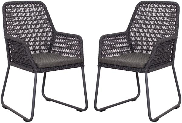 deVries 2er Set Diningsessel Adora Rope - black dark grey