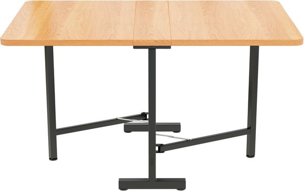 Esstisch aus MDF, ausziehbar & klappbar mit Stauraumfunktion, 75x80x120, Weißeiche Bild 6