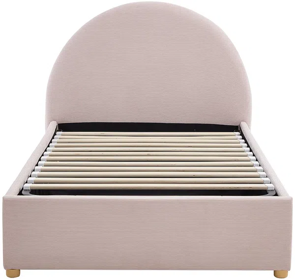Vente-unique - LIRIMO Bett SamtStoff Puderrosa - B 202 cm x H 87 cm x L 103 cm Bild 5
