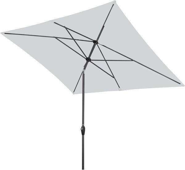 Derby by Doppler Sonnenschirm / Kurbelschirm "Basic Lift neo 200 x 250", hellgrau, 250 x 200 cm