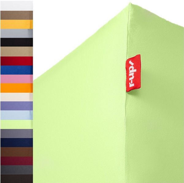 r-up Beste Spannbettlaken 90x200-100x220 bis 35cm Höhe viele Farben 95% Baumwolle / 5% Elastan 230g/m² Oeko-Tex stressfrei auch für hohe Matratzen (grün)