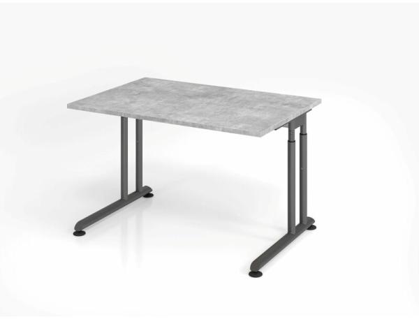 Schreibtisch C-Fuß 120x80cm Beton/Graphit