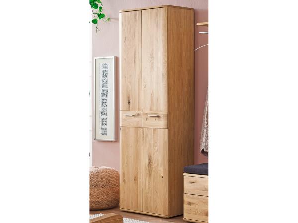 Garderobenschrank >Nilo< in Eiche Bianco aus Metall - 65x197x38cm (BxHxT)