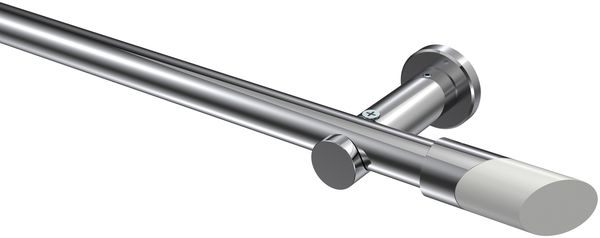 Gardinenstangen-Set Platon Verano 180 cm, 1-läufig (ohne Ringe), 20 mm Ø Chrom
