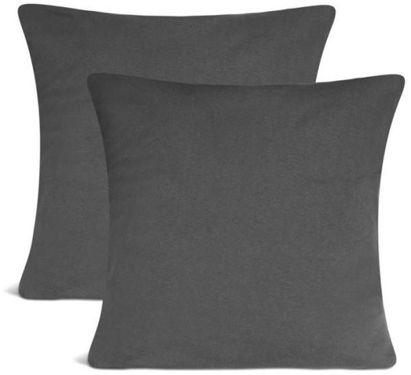 leevitex® Kissenbezüge Kissenbezug, 2er Set, feine Jersey-Qualität, 100% Baumwolle, robuster Reißverschluss