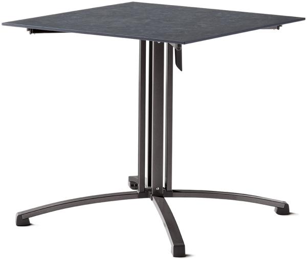 Gartentisch >5330-30< in Schiefer anthrazit, Polytec® - 80x73x80cm (BxHxT)