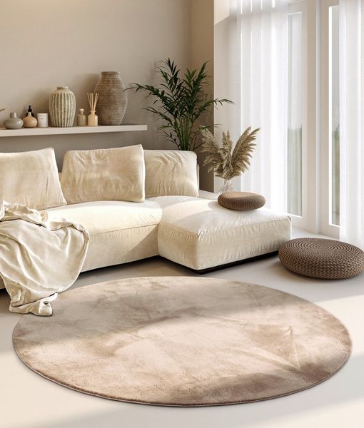 Villeroy & Boch Teppich Leon, rund, Höhe: 15 mm, Langflor, Shaggy, einfarbig, flauschig, weich, glänzend, modern, uni