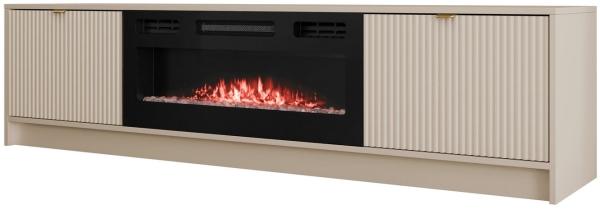 Mirjan24 'Tireno EF' TV-Lowboard mit elektrischem Kamin, Holz sandbeige, 48 x 40 x 182 cm