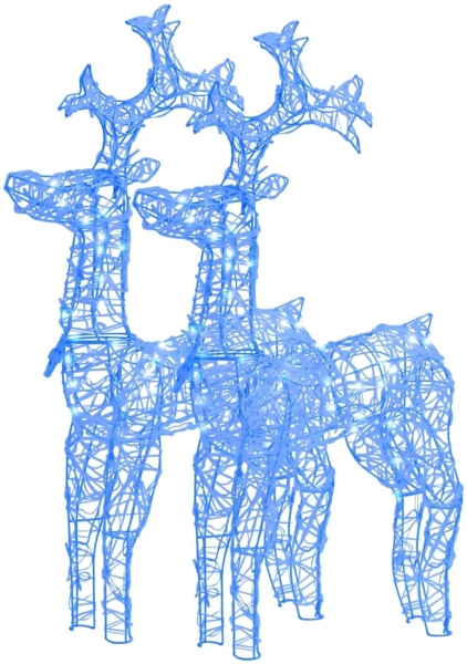 vidaXL Rentiere Weihnachtsdekoration 2 Stk. 60x16x100 cm Acryl 3154366