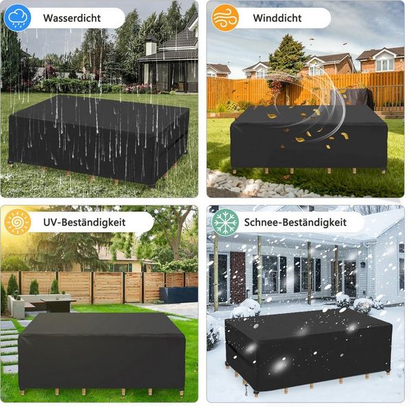 Agger Gartenmöbel-Schutzhülle Abdeckung für Gartenmöbel, wasserdichte Schutzhülle Anti-UV, Abdeckplane für Gartentische Terrassenmöbel Bild 3