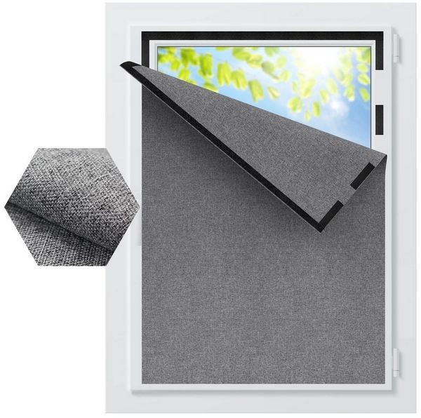 Verdunklungsrollo Fenster Verdunkelung Dachfenster Leinenoptik Material-Upgrade, Agger, für Faltenfreie Verdunklungsrollo ohne Bohren Verdunklungsstoff