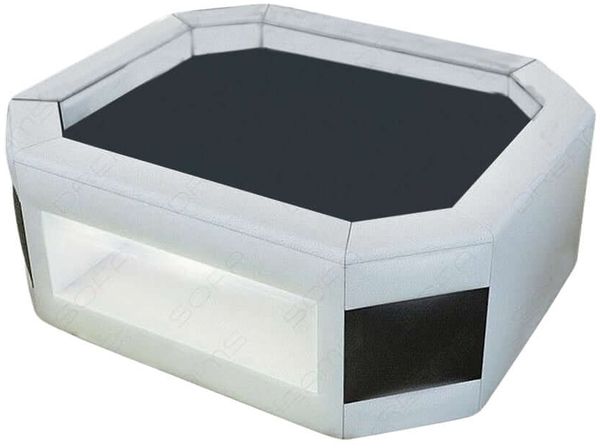 Couchtisch Prato - Ledermix - weiß-schwarz