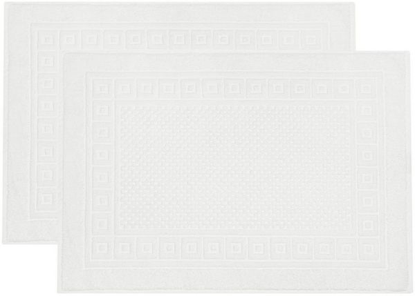 ZOLLNER Badematte, rutschhemmend, fußbodenheizunggeignet, 100% Baumwolle, rechteckig, Badematte, 100% Baumwolle, vom Hotelwäschespezialisten, mit Waffelmuster