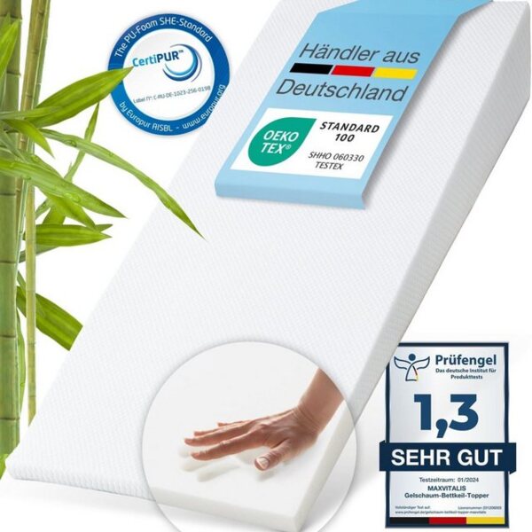 Bestschlaf, Topper 90x190 cm, 14 cm hoch, Visko-Mineralschaum, Keilmatratze Bild 4