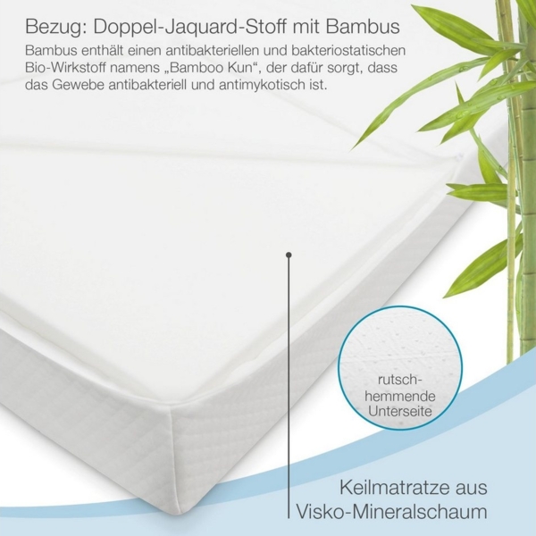 Bestschlaf, Topper 90x190 cm, 14 cm hoch, Visko-Mineralschaum, Keilmatratze Bild 2