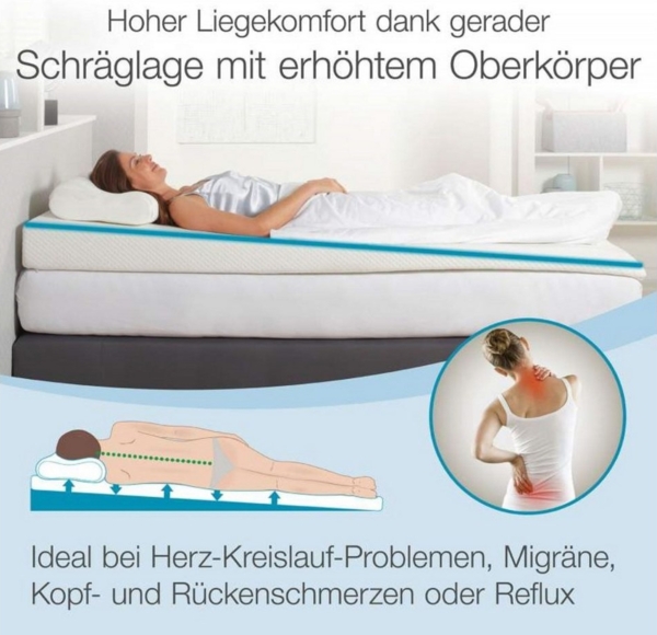 Bestschlaf, Topper 90x190 cm, 14 cm hoch, Visko-Mineralschaum, Keilmatratze Bild 3