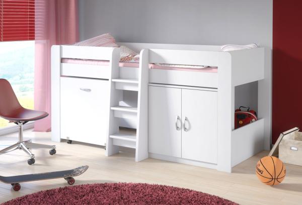 Feldmann-Wohnen Hochbett Kombination Funky III mit Schreibtisch und Kommode 90x200 cm sonoma eiche Bild 3