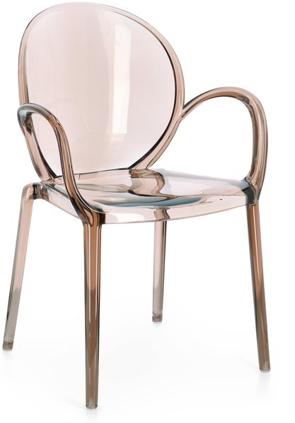 Gartenstuhl Allican 4er-Set aus Kunststoff, modern, mit Armlehne, stapelbar, coffee braun