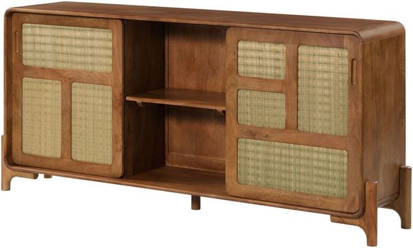Sideboard Mango/Seegras 180x40x80 hellbraun lackiert MIZUMI #102
