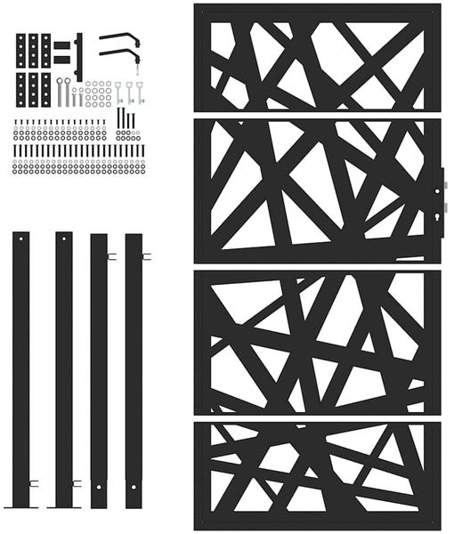 vidaXL Gartentor Schwarz 100x175 cm Stahl Leichtes Design 4100952 Bild 4