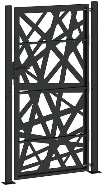 vidaXL Gartentor Schwarz 100x175 cm Stahl Leichtes Design 4100952 Bild 6