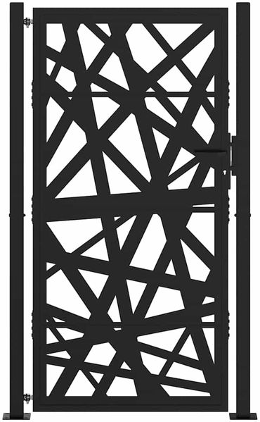 vidaXL Gartentor Schwarz 100x175 cm Stahl Leichtes Design 4100952 Bild 3